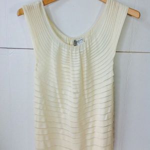 Talbots Cream Top White Ruffle Pleated